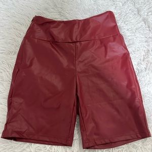 leather biker shorts